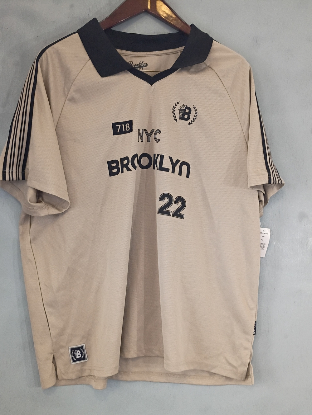 Brooklyn Cloth Men's Beige Jersey with Black Accents